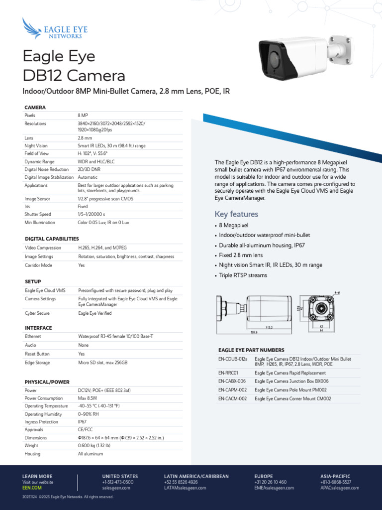 Eagle Eye DB12 Camera DataSheet | PDF | Pixel | Camera
