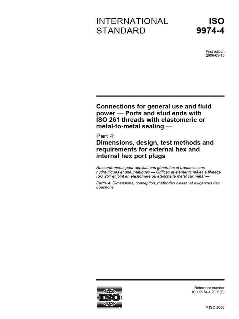Iso 9974-4 | PDF | International Organization For Standardization | Screw