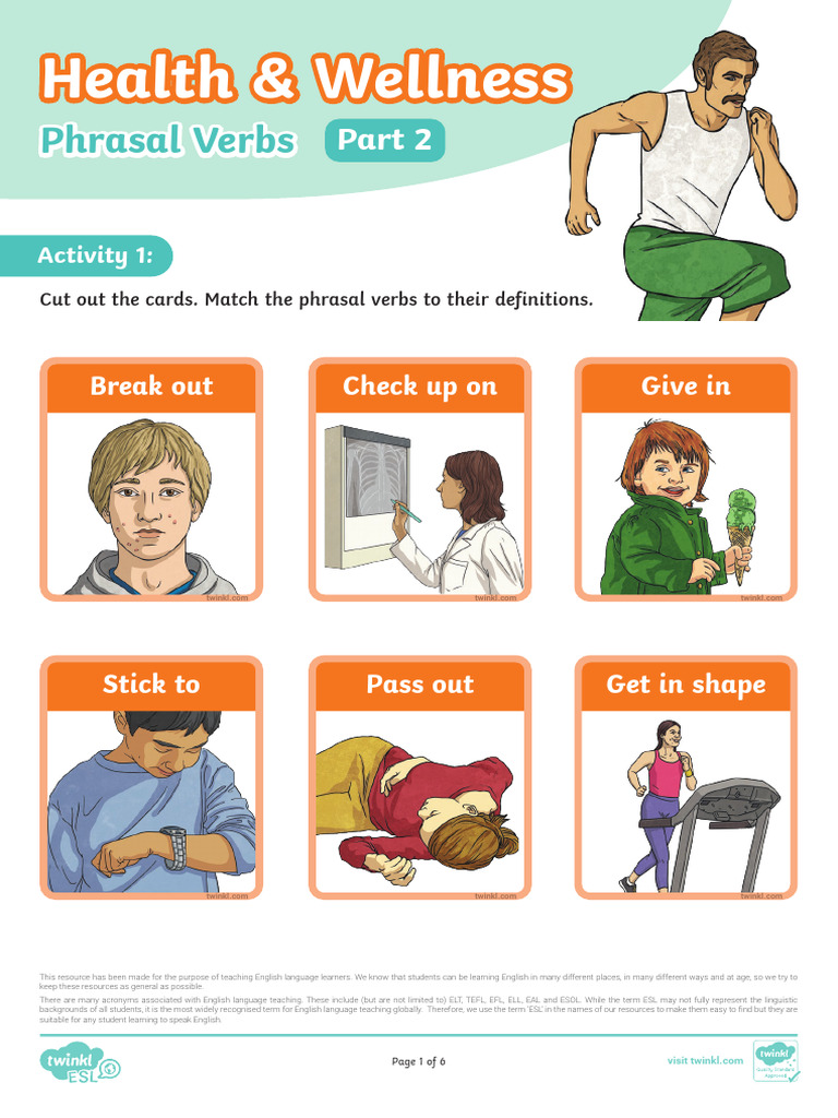 ESL Health Wellness Phrasal Verbs - Part 2 | PDF