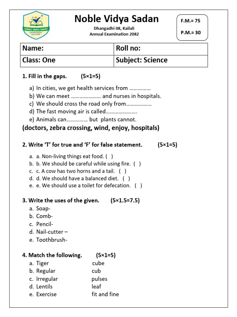 Class One Science | PDF