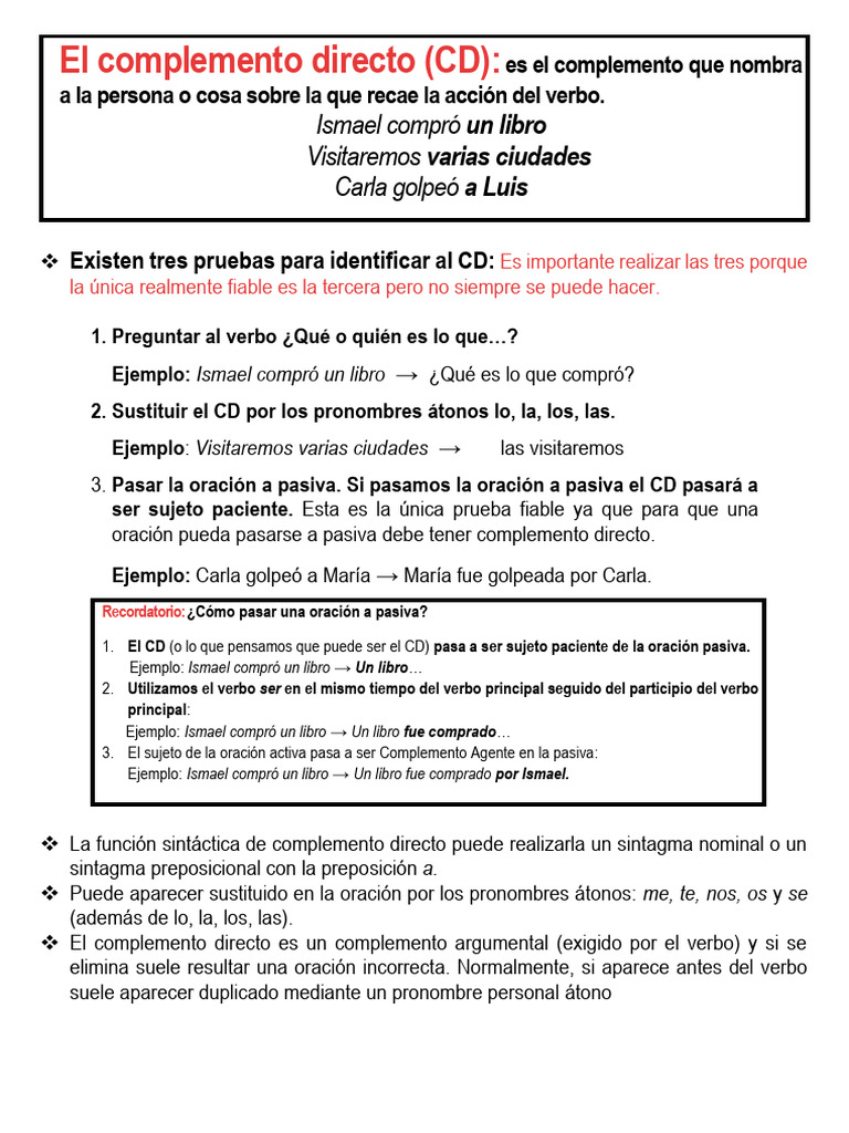 SINTAXIS Los Complementos Del Predicado | PDF | Adverbio | Asunto ...