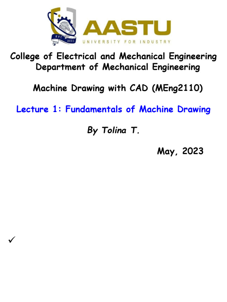 Lecture 1. Fundamentals of Machine Drawings | PDF