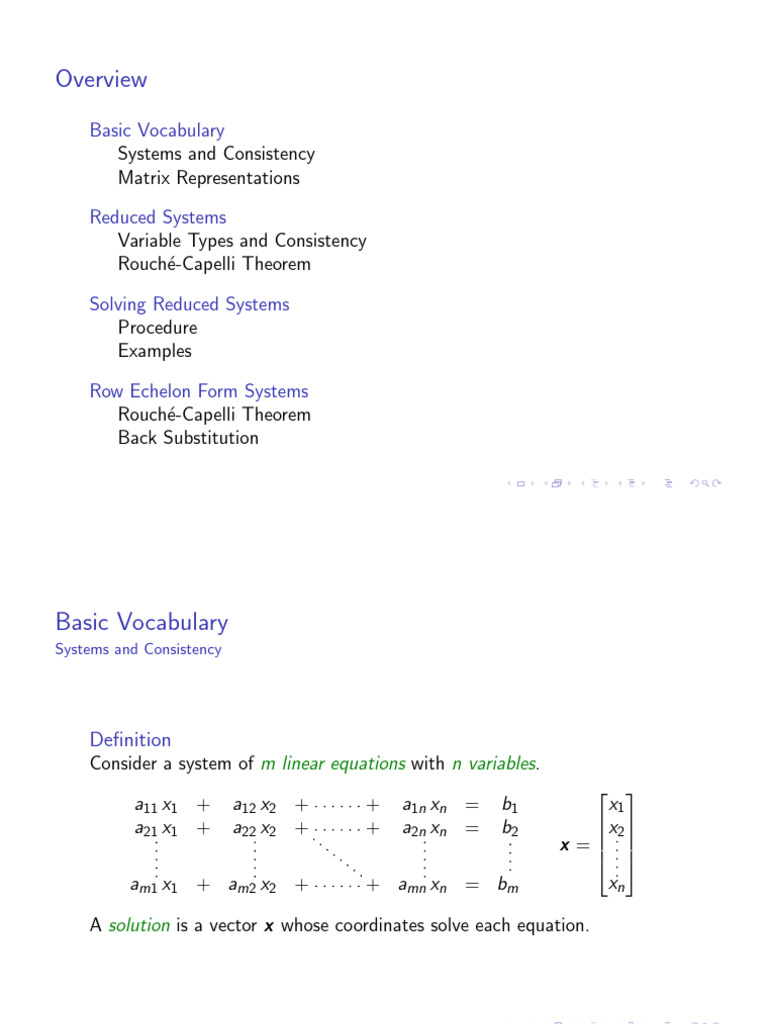 06 Linear Systems | PDF | Matrix (Mathematics) | System Of Linear Equations