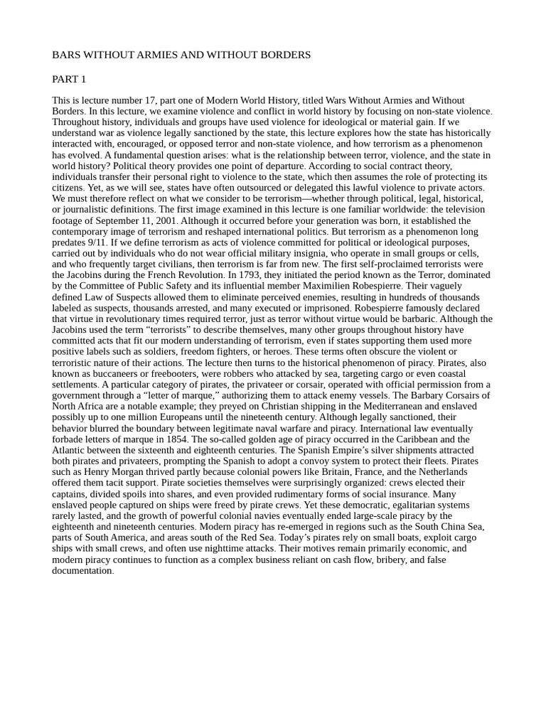 Wars Without Armies and Borders MWH | PDF