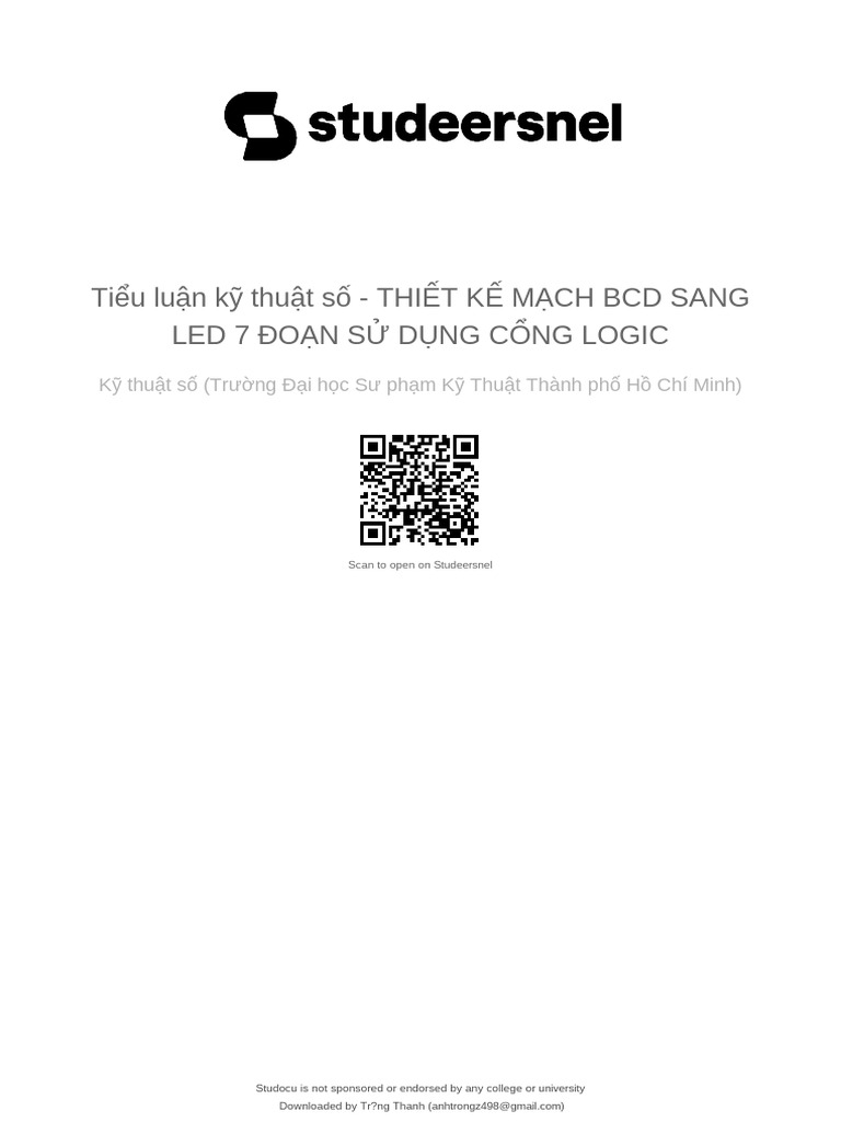 Tieu Luan Digi330163 Thiet Ke Mach BCD Sang Led 7 Doan | PDF