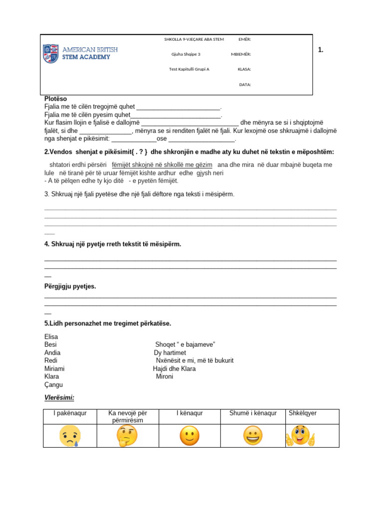 Model Test Me Koke | PDF