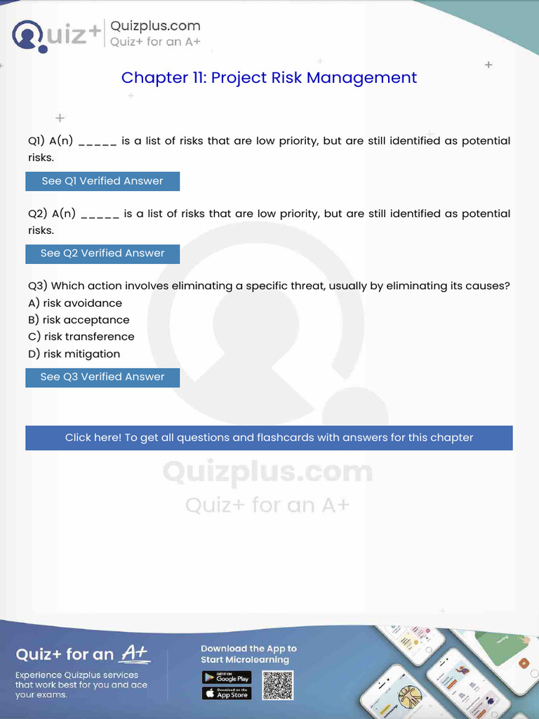 An Is A List of Risks That Are Low Priority But Are Still Identified As ...
