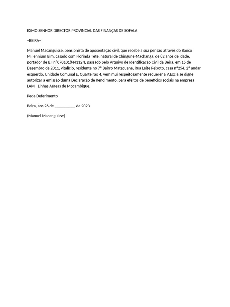 Exmo Senhor Dir-Wps Office | PDF