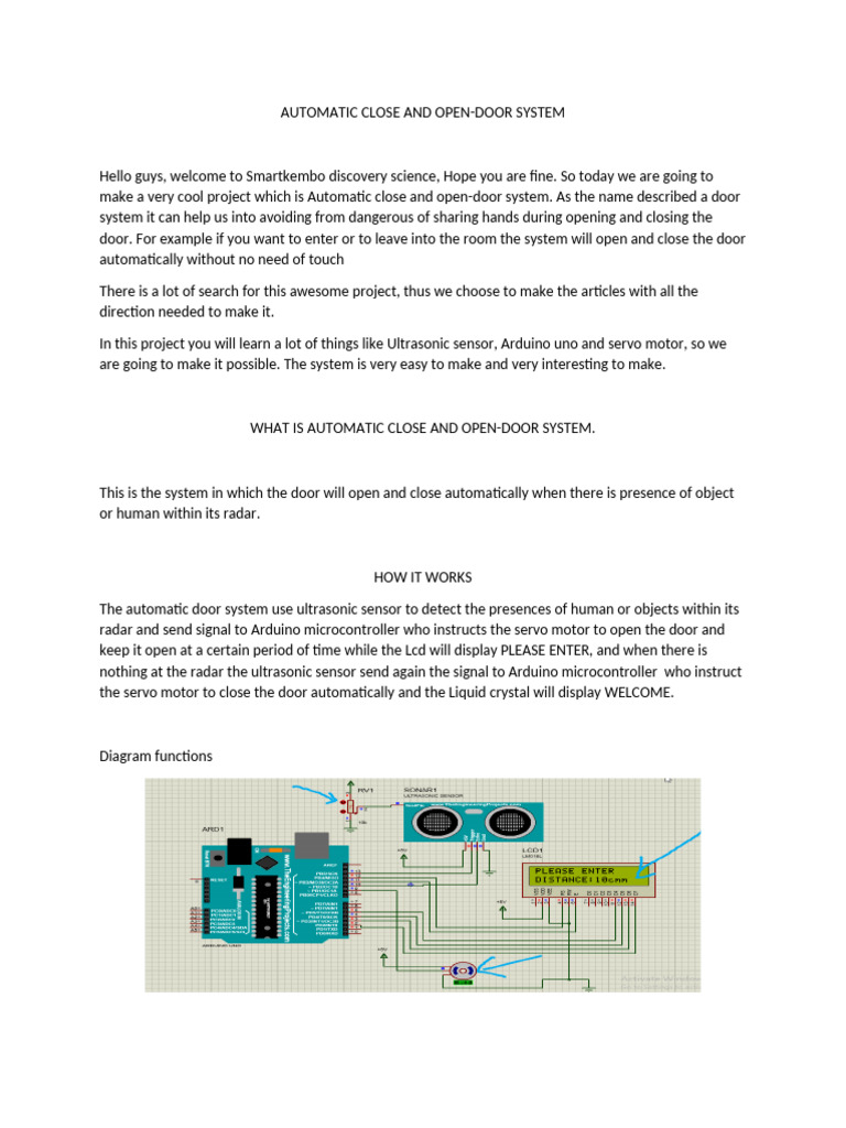 Automatic Close and Open Door System | PDF | Electronics | Electrical ...