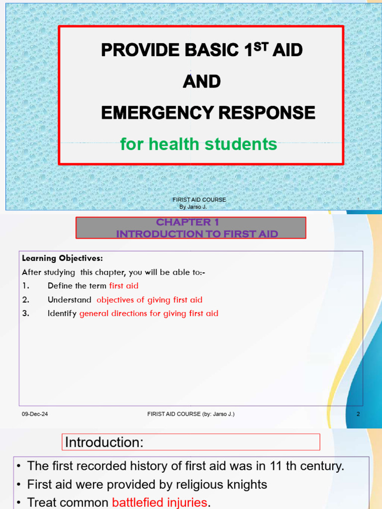 1-Introduction To First Aid PDF | PDF