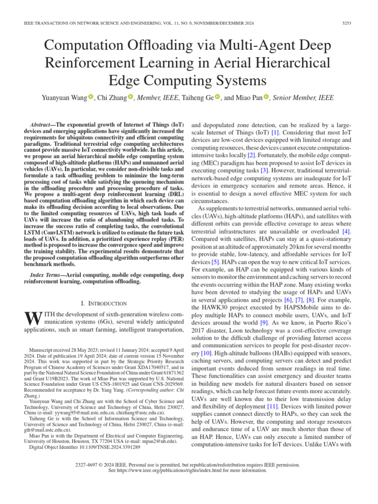 Computation Offloading Via Multi-Agent Deep Reinforcement Learning in ...