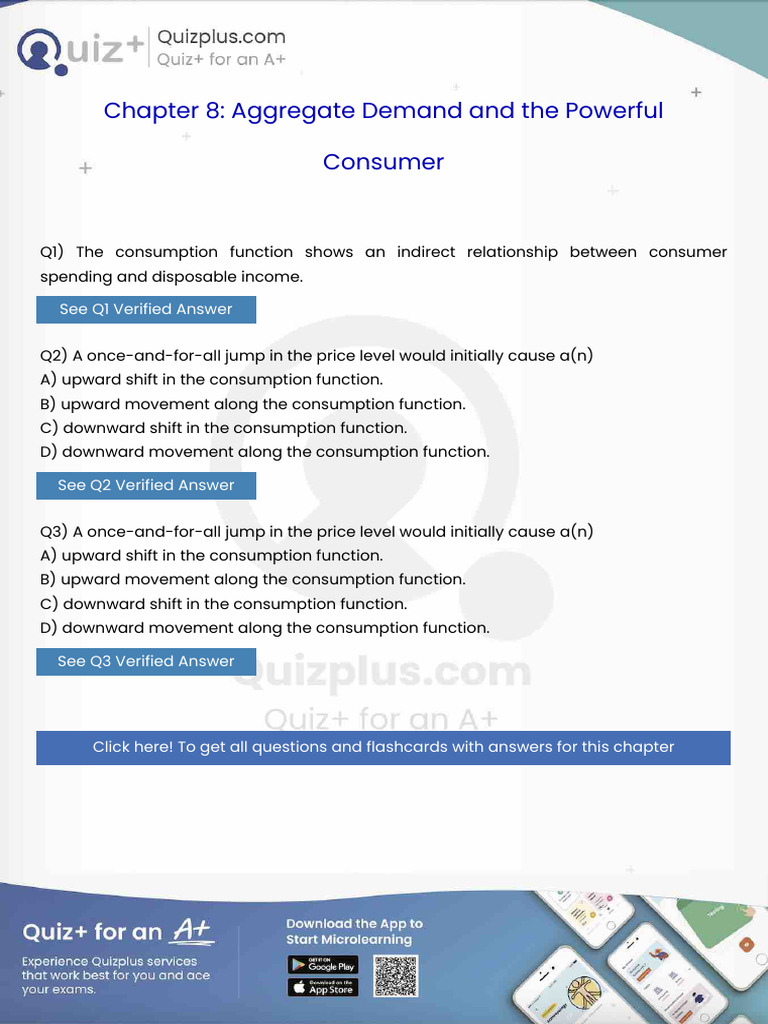 The Consumption Function Shows An Indirect Relationship Between ...