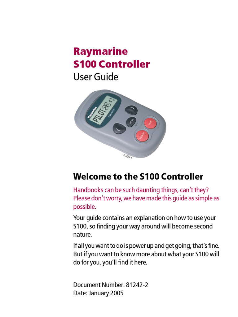 Raymarine S100 Controller: User Guide | PDF