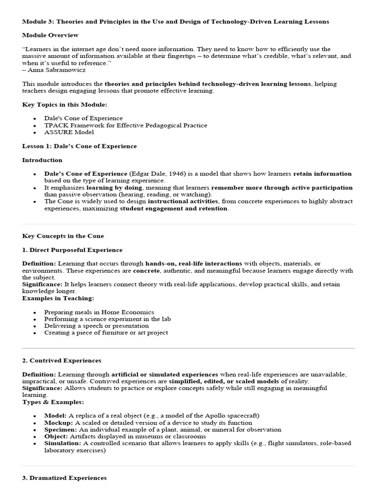 Ped 213 Module 3 | PDF