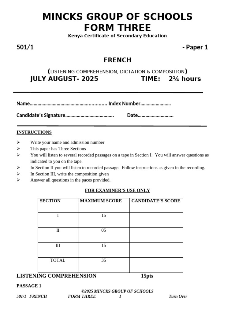 French 1 | PDF