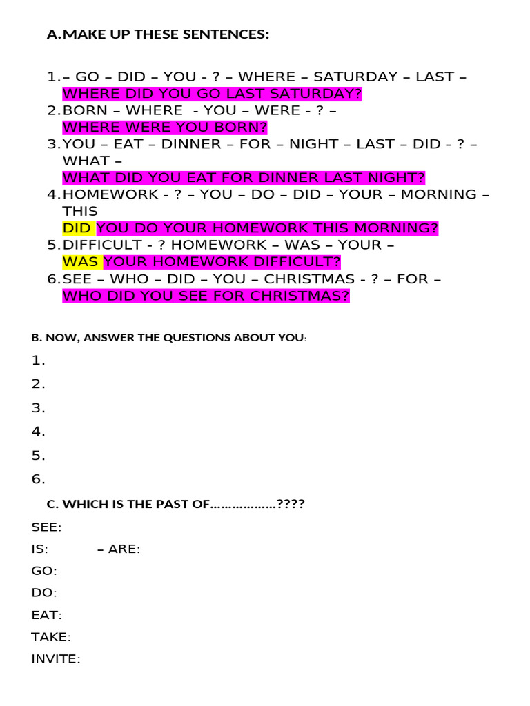 Make Up These Sentences | PDF