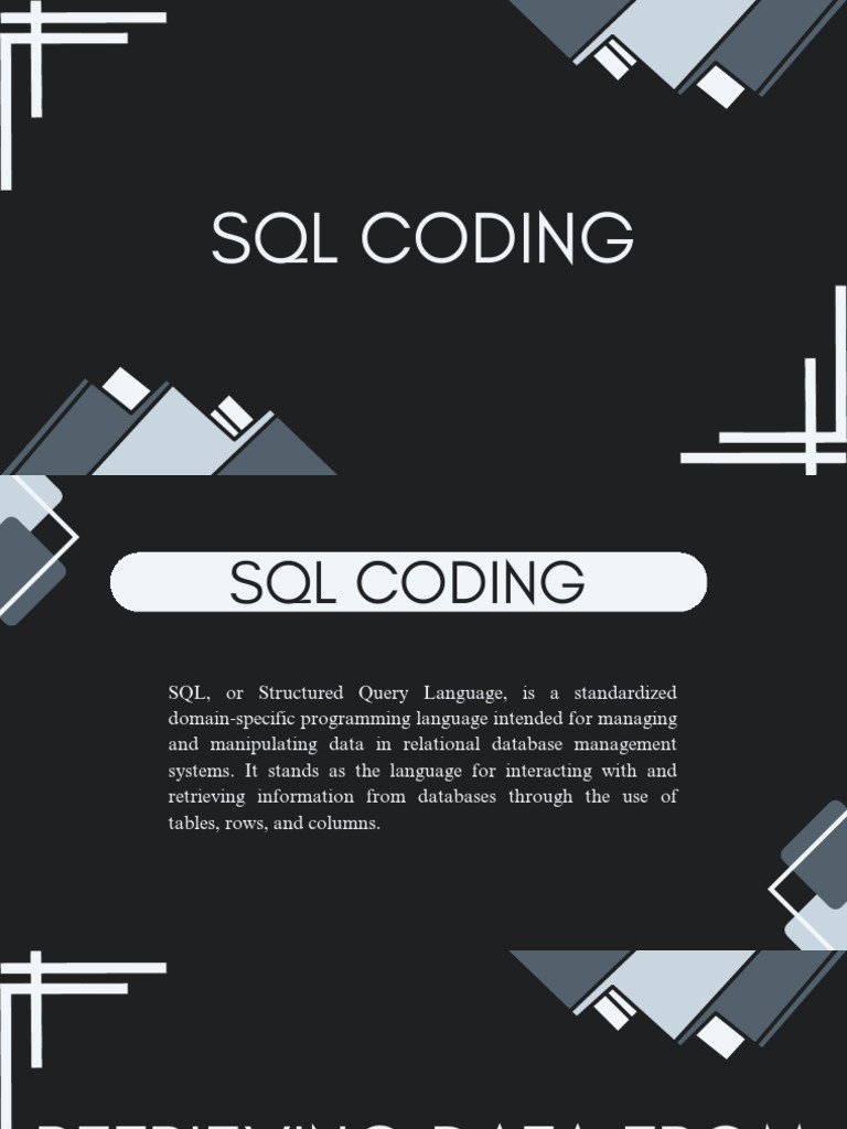 Black Grey Professional Geometric Presentation | PDF | Sql ...