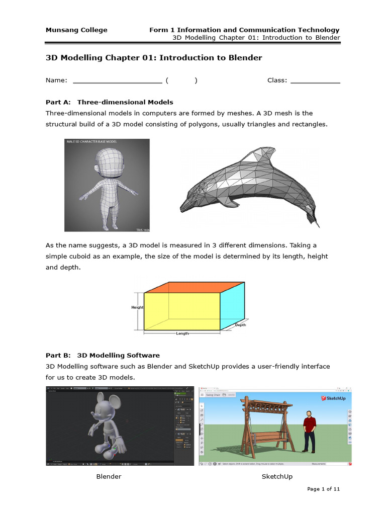3D Modelling 01 - Introduction To Blender | PDF