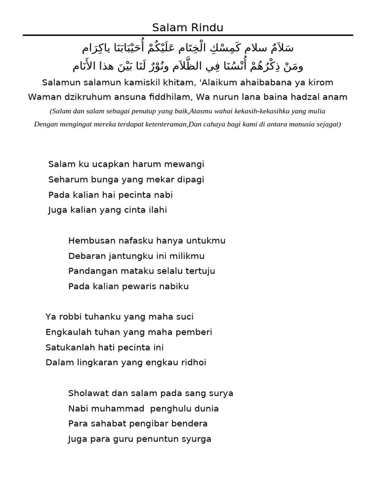 Salam Rindu | PDF