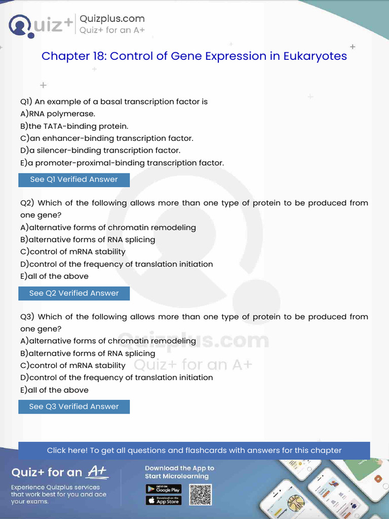 An Example of a Basal Transcription Factor Is | PDF | Immune System | Gene