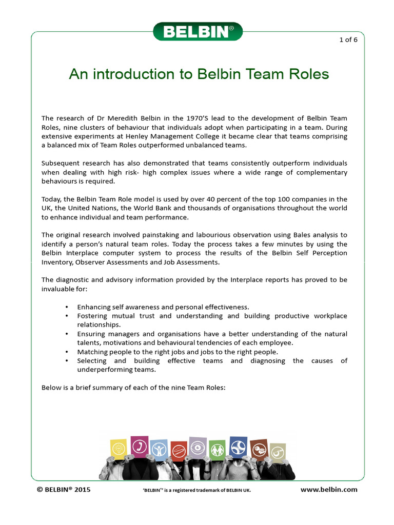 Belbin For Students 8 13 | PDF | Extraversion And Introversion | Psychology