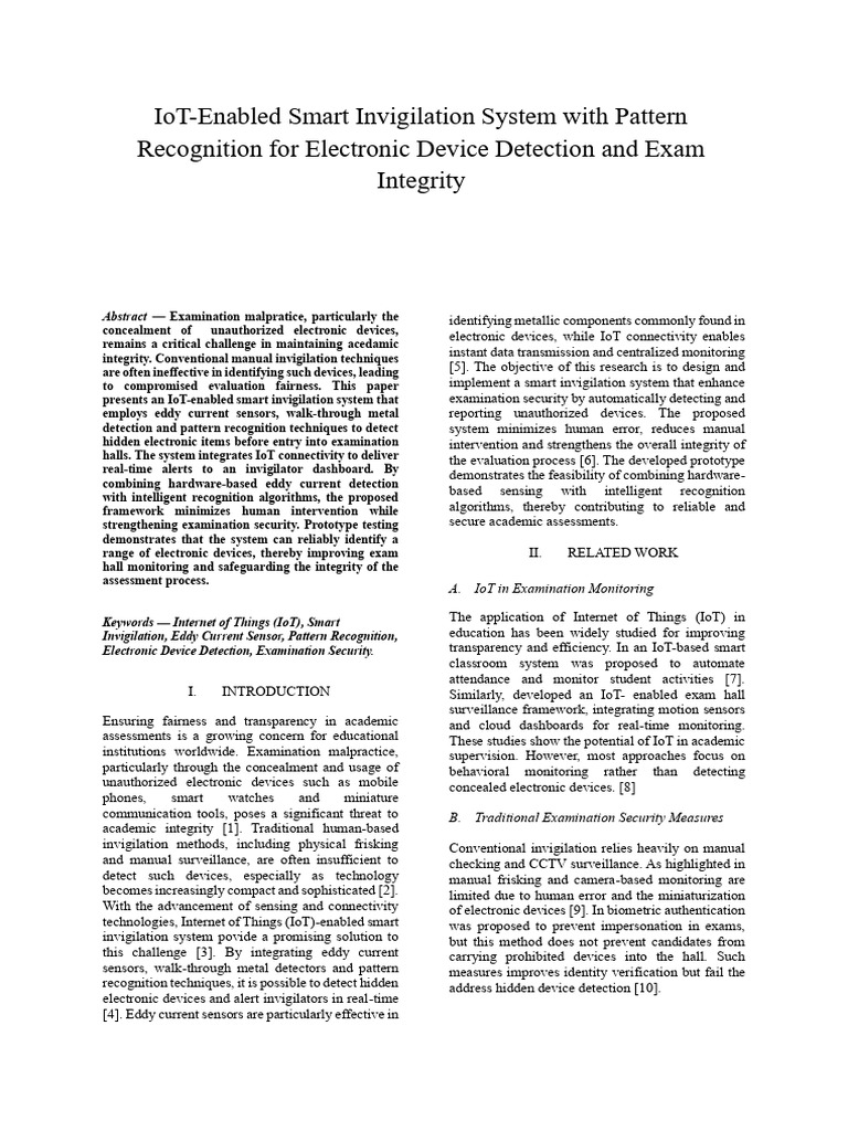 IoT-Enabled Smart Invigilation System With Pattern Recognition For ...