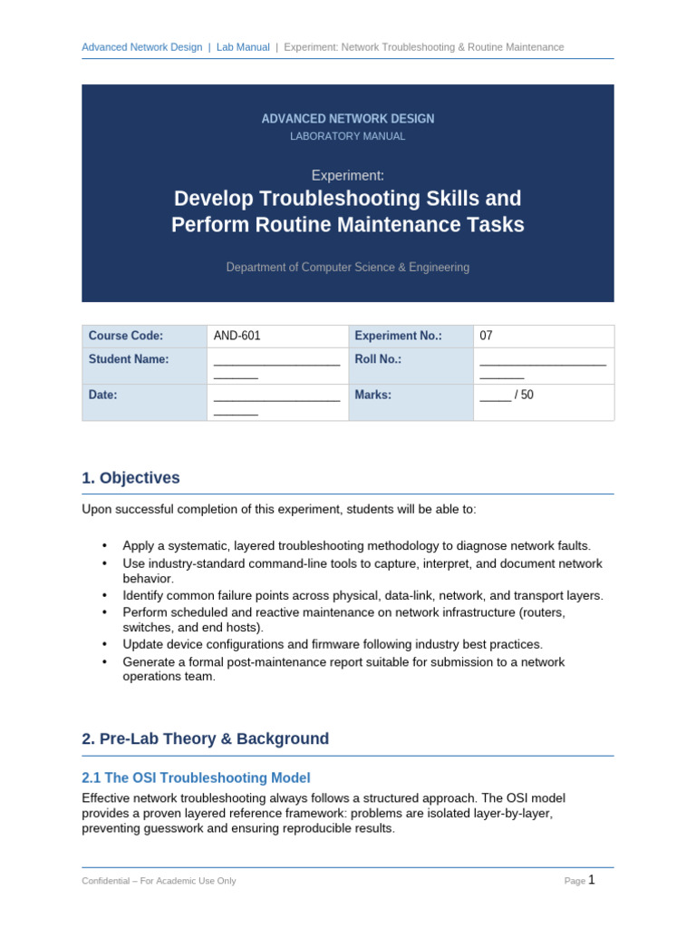 Lab07 Troubleshooting Maintenance 4545 | PDF | Computer Network ...