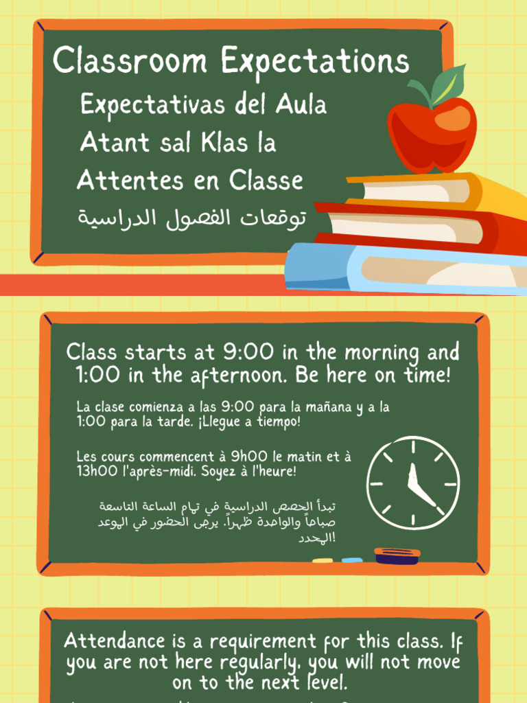 Classroom Expectations For Adult ENL Class | PDF