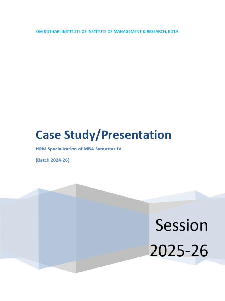 Case Study of HRM Specialization 2025-26 | PDF
