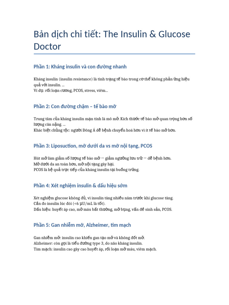 Ban Dich Chi Tiet Insulin | PDF