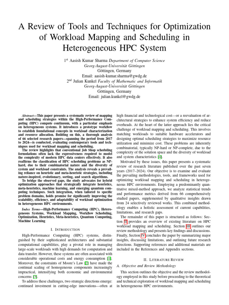 A Review of Tools and Techniques For Optimization of Workload Mapping ...