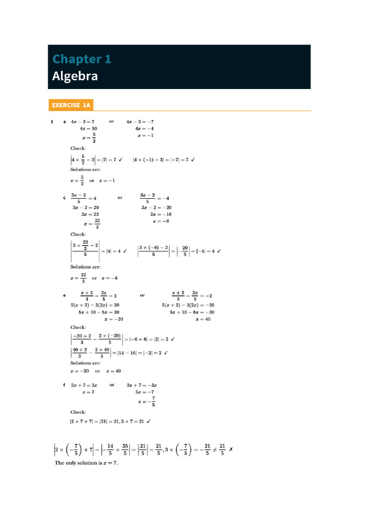 Algebra+a+Level+Math+Notes+ Chapter+1 | PDF