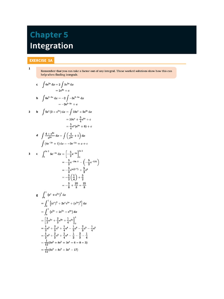 Chapter 5 Notes Integration A Levels | PDF