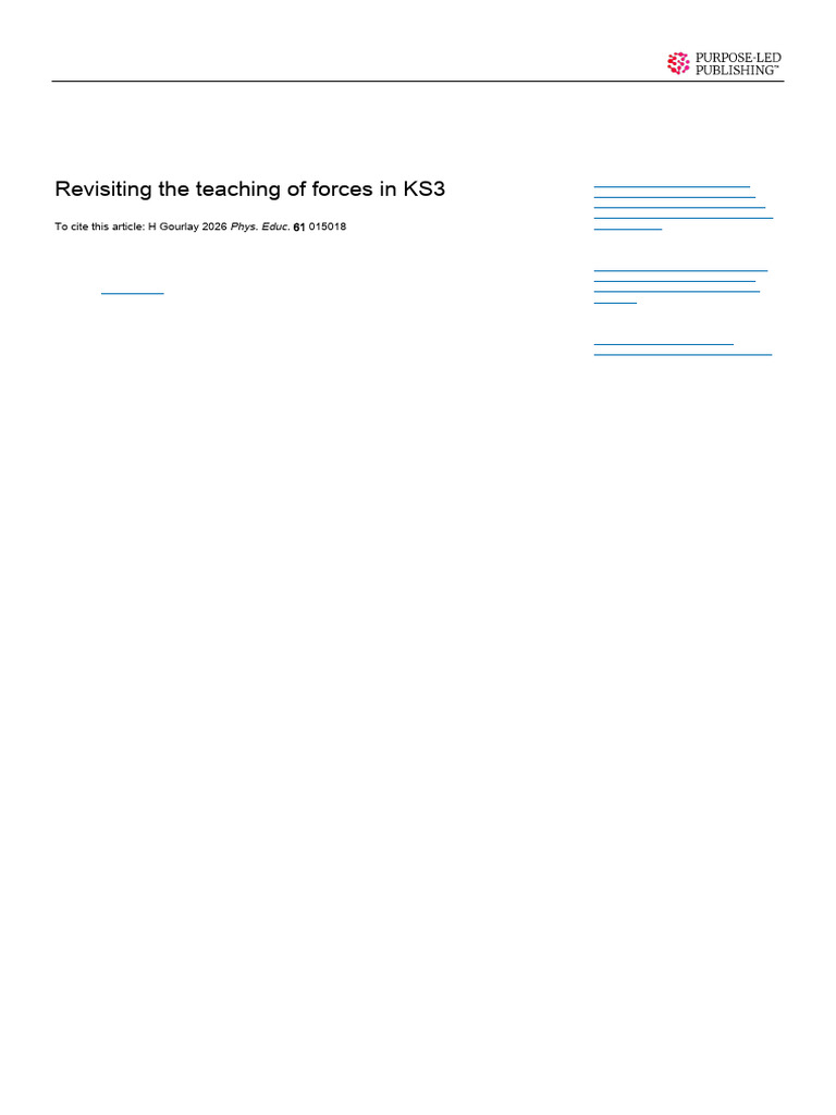 Revisiting Teaching Forces | PDF | Force | Thought