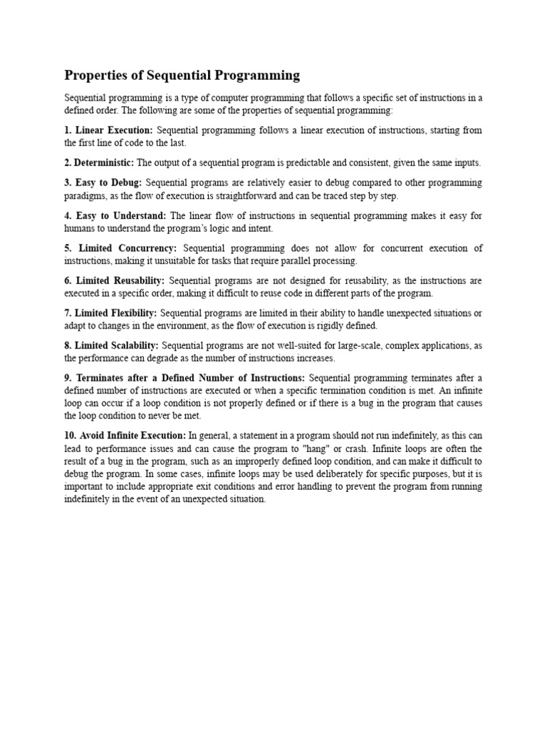 Sequential Programming Rules | PDF