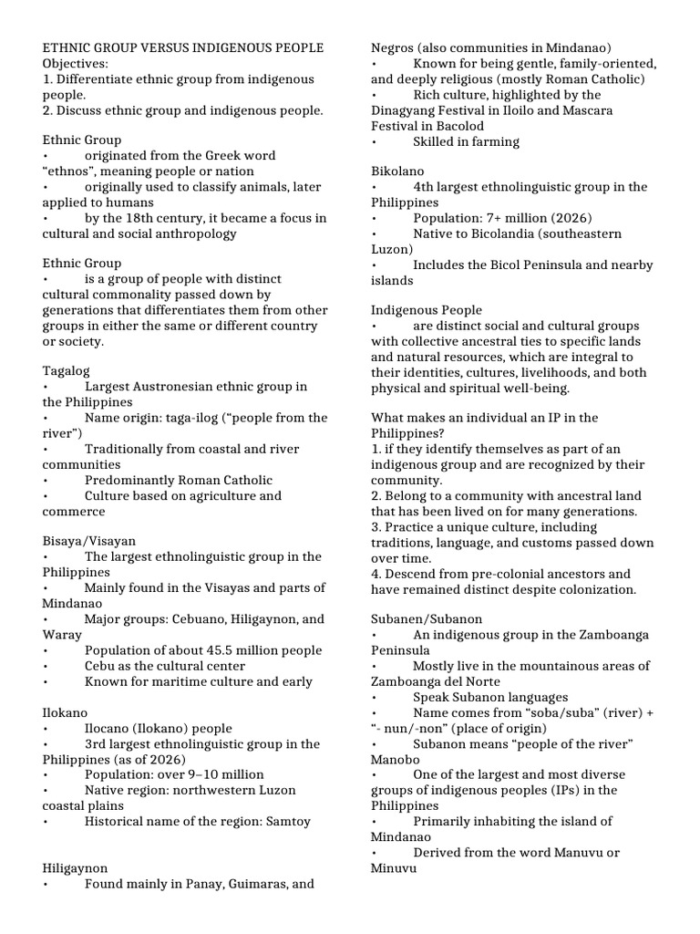 Ethnic Group Vs Ips Group 1 | PDF | Mindanao | Ethnic Groups