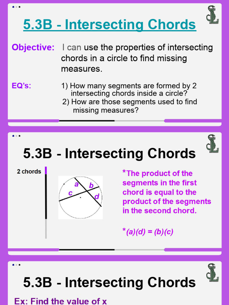 5.3B - Intersecting Chords | PDF