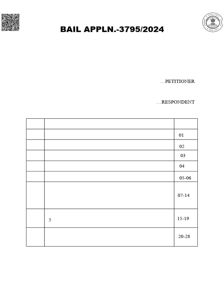 Bail Petition | PDF | Bail | Crime & Violence