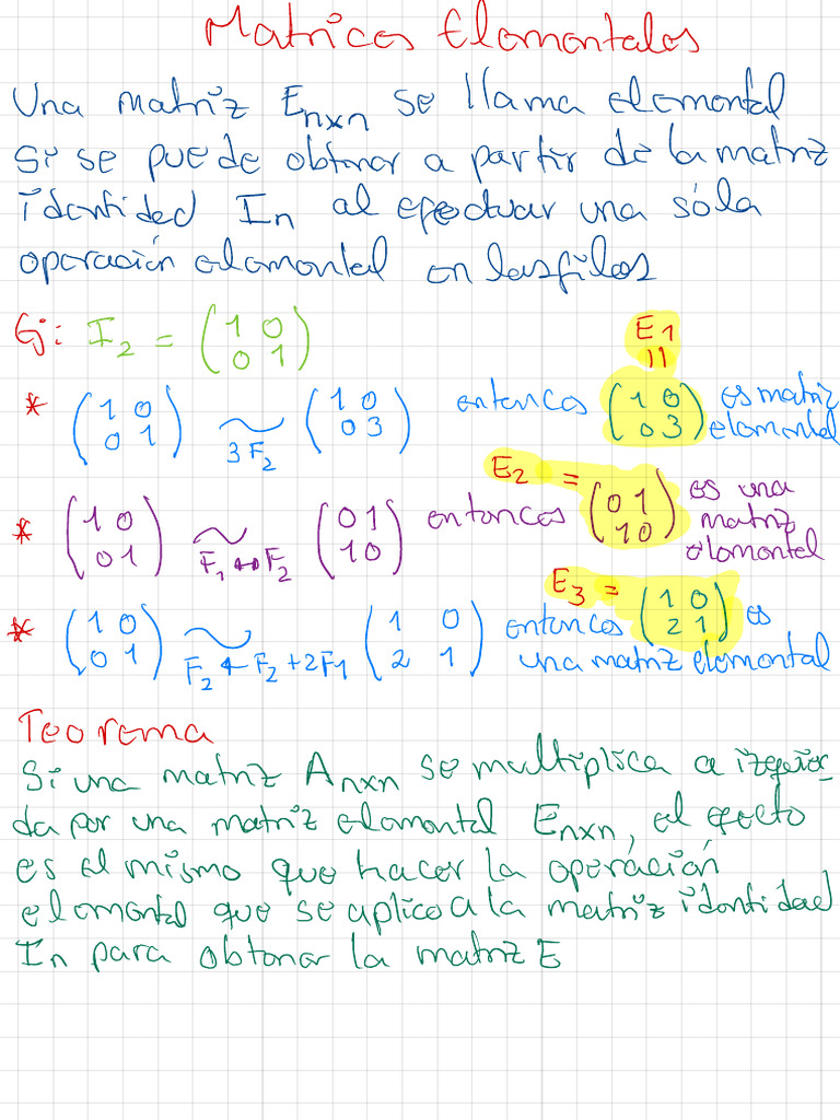 03 Alg Lineal MatElem-Inv NP | PDF