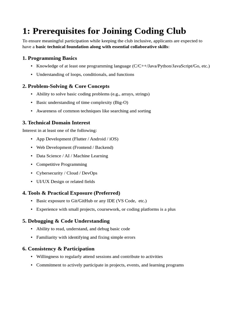 Prerequisites | PDF