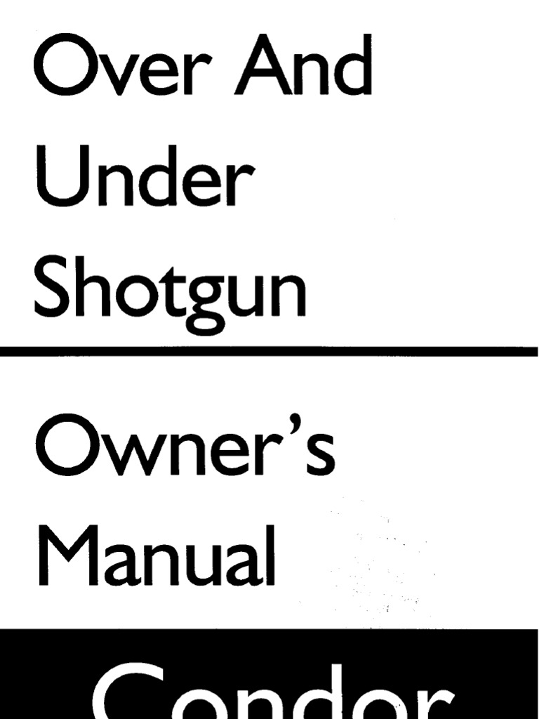 Stoeger Over & Under Shotgun Owners Manual | PDF | Gun Barrel | Shotgun