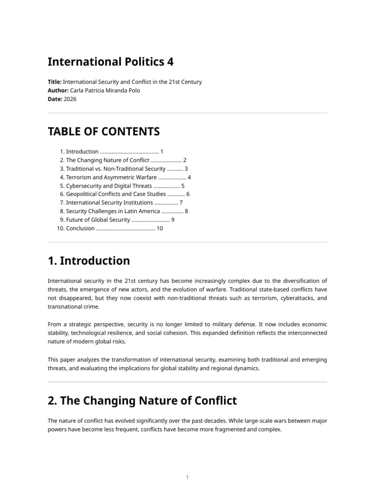 International Politics Document 4 | PDF | Securities | Cyberwarfare