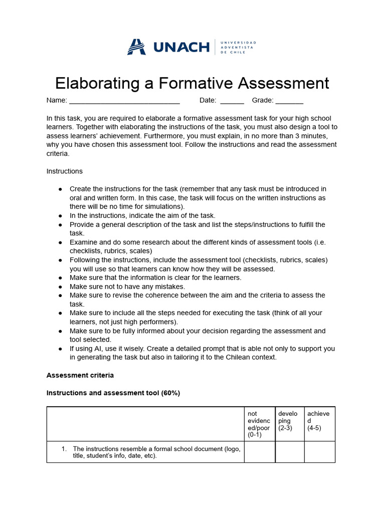 Elaborating A Formative Assessment 2025 | PDF | Cognition | Learning
