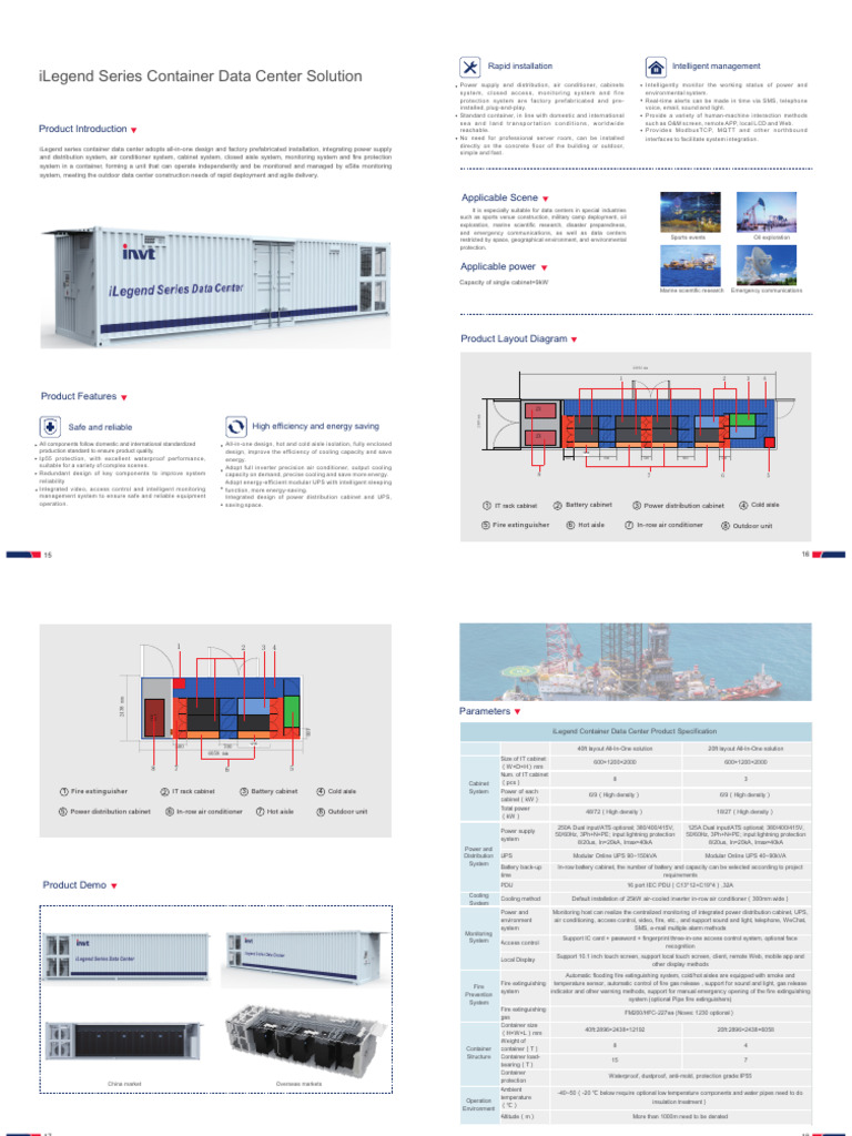Ilegend Series Container Data Center Solution: Product Introduction | PDF