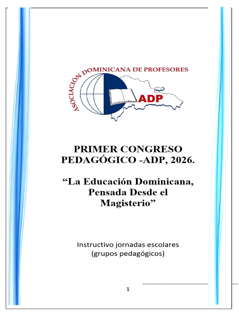 Primer Congreso Pedagogico ADP 2026 | PDF | Pedagogía