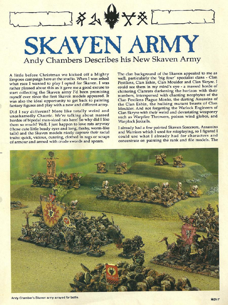 Andy Chambers Skaven Army | PDF