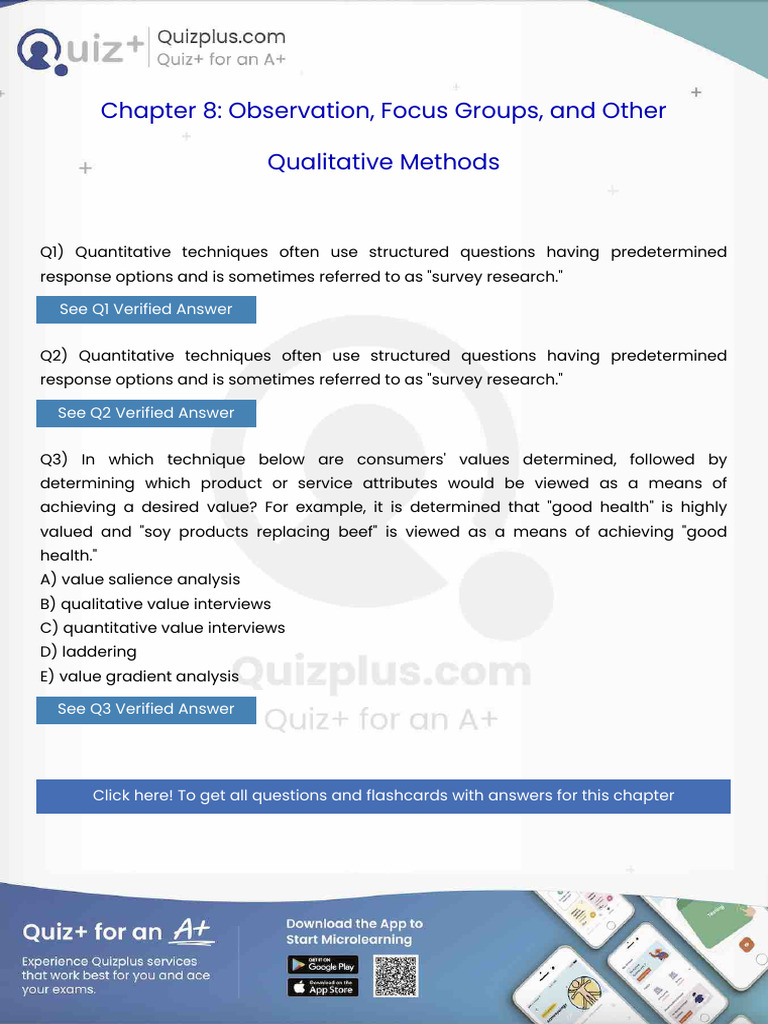 Quantitative Techniques Often Use Structured Questions Having ...