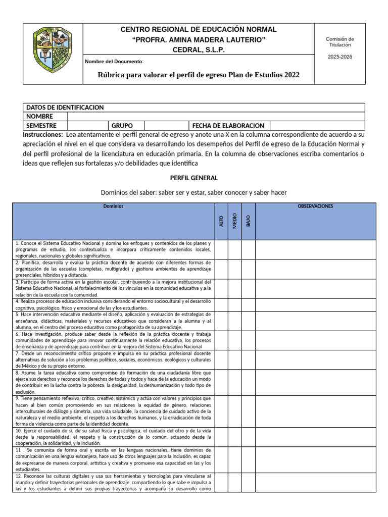 Perfil de Egreso 2022 | PDF | Educación primaria | Maestros