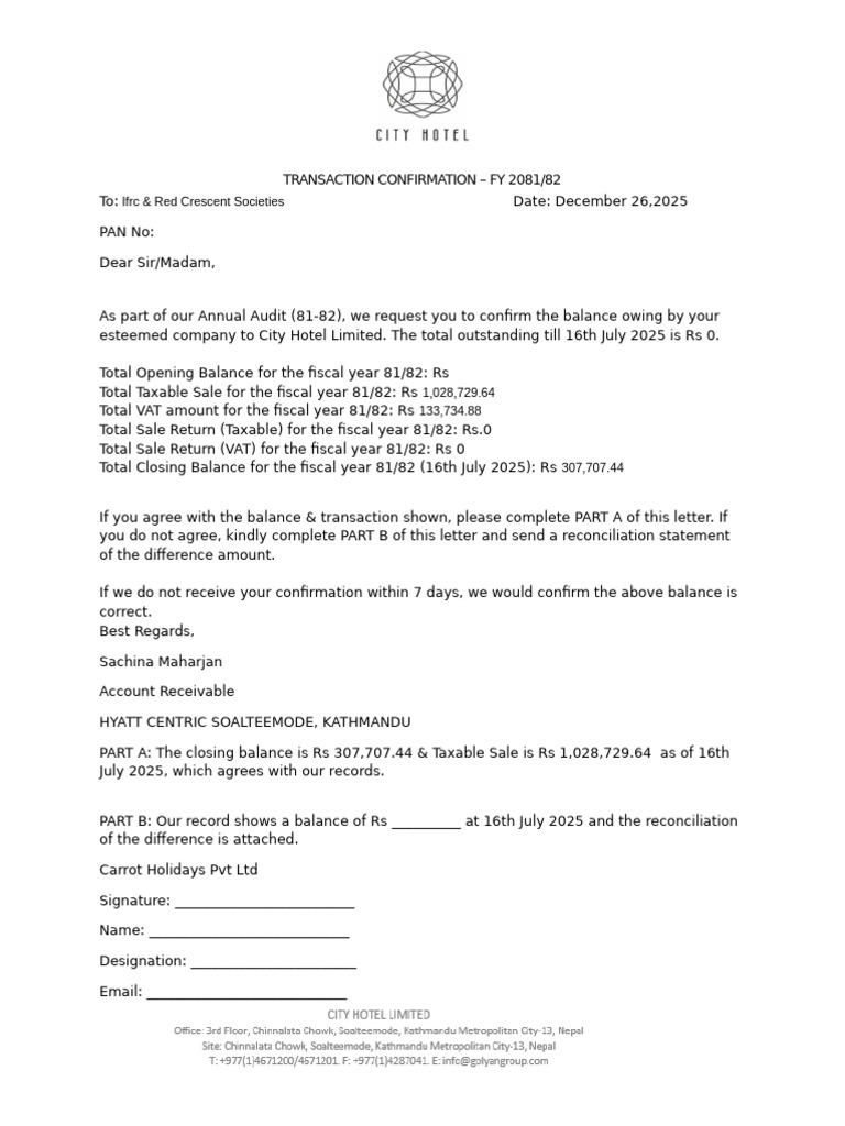 Transaction Confirmation Template | PDF