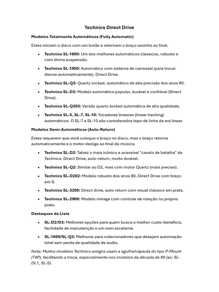 Technics Direct Drive | PDF